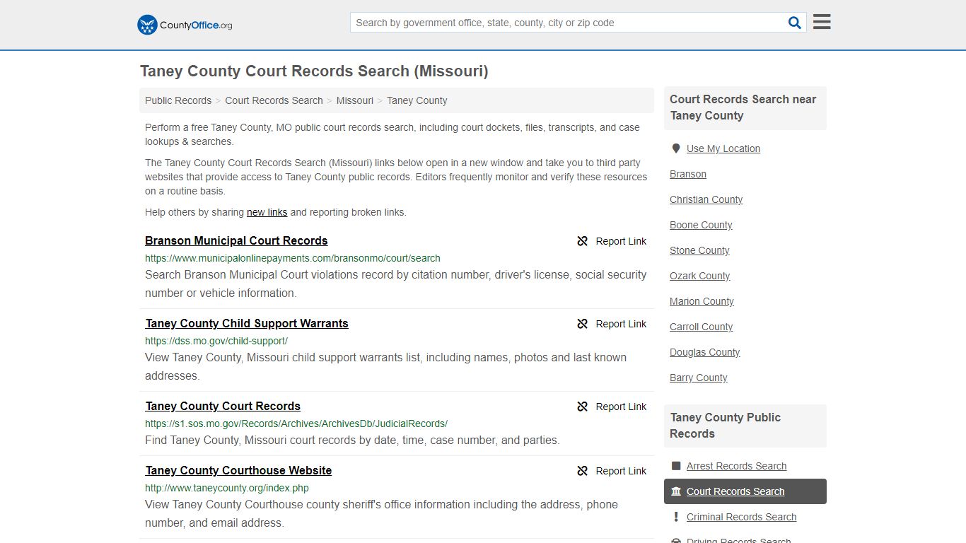 Court Records Search - Taney County, MO (Adoptions ...
