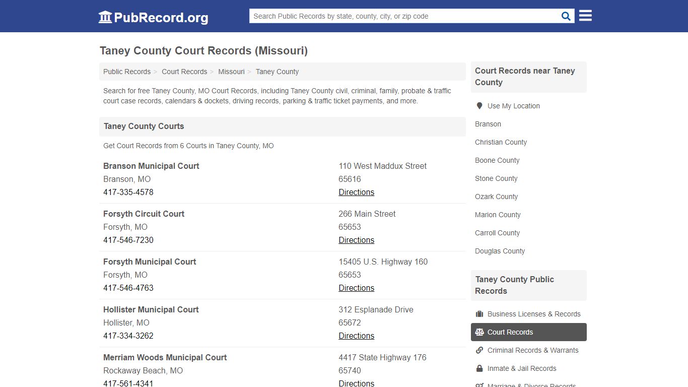 Free Taney County Court Records (Missouri Court Records)